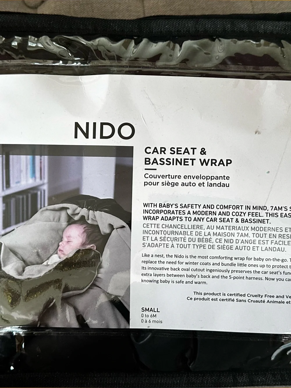 NIDO Black Car Seat & Bassinet Wrap - Cozy Travel Cover for Babies